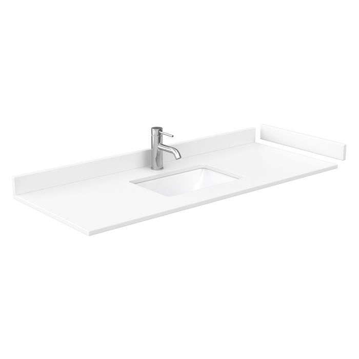 Wyndham Collection Miranda 54 Inch Single Bathroom Vanity in White, White Cultured Marble Countertop, Undermount Square Sink