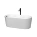 Wyndham Collection Ursula 59 Inch Freestanding Bathtub in Matte White with Floor Mounted Faucet, Drain and Overflow Trim