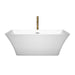 Wyndham Collection Tiffany 59 Inch Freestanding Bathtub in White with Polished Chrome Trim and Floor Mounted Faucet