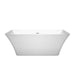 Wyndham Collection Tiffany 59 Inch Freestanding Bathtub in White with Shiny White Drain and Overflow Trim WCBTK150459SWTRIM