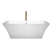 Wyndham Collection Tiffany 67 Inch Freestanding Bathtub in White with Shiny White Trim and Floor Mounted Faucet