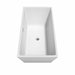 Wyndham Collection Sara 59 Inch Freestanding Bathtub in White, Overflow Trim