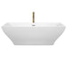 Wyndham Collection Maryam 71 Inch Freestanding Bathtub in White with Polished Chrome Trim and Floor Mounted Faucet