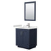 Wyndham Collection Miranda 30 Inch Single Bathroom Vanity in Dark Blue, Carrara Cultured Marble Countertop, Undermount Square Sink