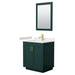 Wyndham Collection Miranda 30 Inch Single Bathroom Vanity in Green, Carrara Cultured Marble Countertop, Undermount Square Sink