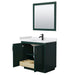 Wyndham Collection Miranda 36 Inch Single Bathroom Vanity in Green, White Cultured Marble Countertop, Undermount Square Sink
