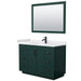 Wyndham Collection Miranda 48 Inch Single Bathroom Vanity in Green, White Cultured Marble Countertop, Undermount Square Sink