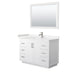 Wyndham Collection Miranda 48 Inch Single Bathroom Vanity in White, Carrara Cultured Marble Countertop, Undermount Square Sink