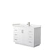 Wyndham Collection Miranda 48 Inch Single Bathroom Vanity in White, Carrara Cultured Marble Countertop, Undermount Square Sink