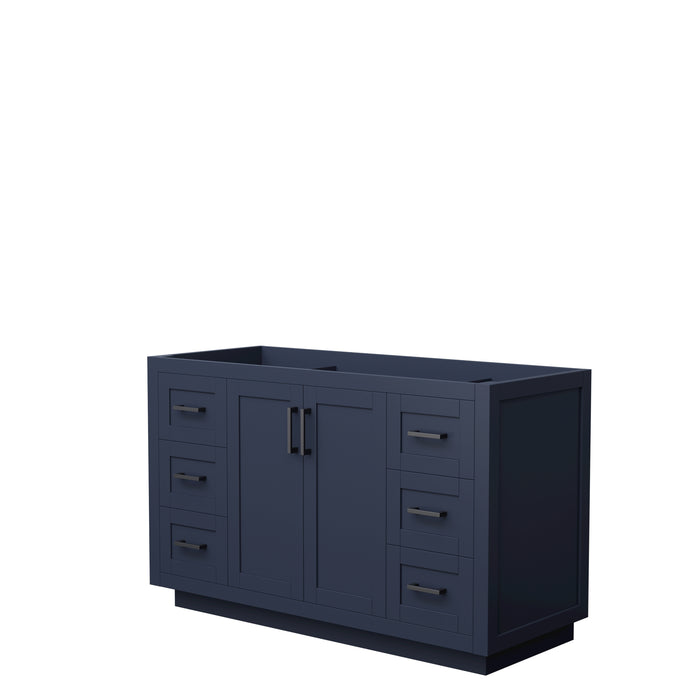 Wyndham Collection Miranda 54 Inch Single Bathroom Vanity in Dark Blue, No Countertop, No Sink