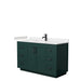 Wyndham Collection Miranda 54 Inch Single Bathroom Vanity in Green, Carrara Cultured Marble Countertop, Undermount Square Sink