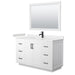 Wyndham Collection Miranda 54 Inch Single Bathroom Vanity in White, Carrara Cultured Marble Countertop, Undermount Square Sink