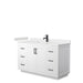 Wyndham Collection Miranda 54 Inch Single Bathroom Vanity in White, Carrara Cultured Marble Countertop, Undermount Square Sink