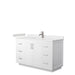 Wyndham Collection Miranda 54 Inch Single Bathroom Vanity in White, Carrara Cultured Marble Countertop, Undermount Square Sink