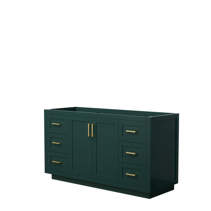 Wyndham Collection Miranda 60 Inch Single Bathroom Vanity in Green, No Countertop, No Sink