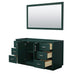 Wyndham Collection Miranda 60 Inch Single Bathroom Vanity in Green, No Countertop, No Sink