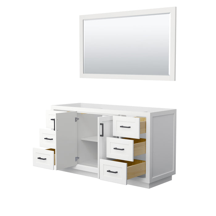 Wyndham Collection Miranda 60 Inch Single Bathroom Vanity in White, No Countertop, No Sink