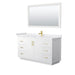 Wyndham Collection Miranda 60 Inch Single Bathroom Vanity in White, White Cultured Marble Countertop, Undermount Square Sink