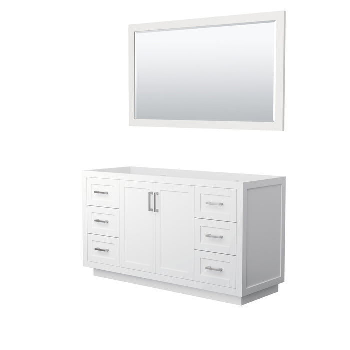 Wyndham Collection Miranda 60 Inch Single Bathroom Vanity in White, No Countertop, No Sink