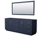 Wyndham Collection Miranda 84 Inch Double Bathroom Vanity in Dark Blue, No Countertop, No Sink