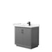 Wyndham Collection Strada 36 Inch Single Bathroom Vanity in Dark Gray, Carrara Cultured Marble Countertop, Undermount Square Sink