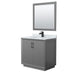 Wyndham Collection Strada 36 Inch Single Bathroom Vanity in Dark Gray, White Carrara Marble Countertop, Undermount Square Sink