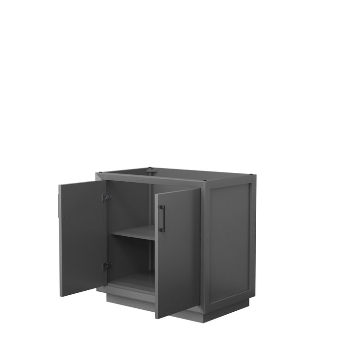 Wyndham Collection Strada 36 Inch Single Bathroom Vanity in Dark Gray, No Countertop, No Sink