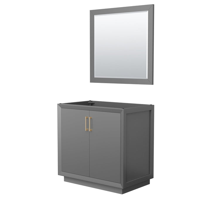 Wyndham Collection Strada 36 Inch Single Bathroom Vanity in Dark Gray, No Countertop, No Sink