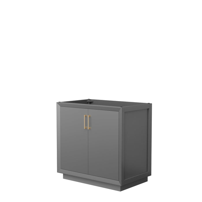 Wyndham Collection Strada 36 Inch Single Bathroom Vanity in Dark Gray, No Countertop, No Sink