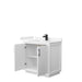 Wyndham Collection Strada 36 Inch Single Bathroom Vanity in White, Carrara Cultured Marble Countertop, Undermount Square Sink