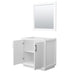 Wyndham Collection Strada 36 Inch Single Bathroom Vanity in White, No Countertop, No Sink