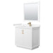 Wyndham Collection Strada 36 Inch Single Bathroom Vanity in White, Carrara Cultured Marble Countertop, Undermount Square Sink