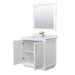 Wyndham Collection Strada 36 Inch Single Bathroom Vanity in White, White Carrara Marble Countertop, Undermount Square Sink