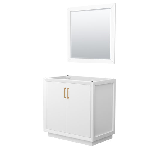 Wyndham Collection Strada 36 Inch Single Bathroom Vanity in White, No Countertop, No Sink