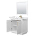 Wyndham Collection Strada 36 Inch Single Bathroom Vanity in White, White Cultured Marble Countertop, Undermount Square Sink