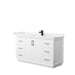 Wyndham Collection Strada 60 Inch Single Bathroom Vanity in White, Carrara Cultured Marble Countertop, Undermount Square Sink