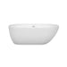 Wyndham Collection Melissa 60 Inch Freestanding Bathtub in White with Shiny White Drain and Overflow Trim WCOBT100060SWTRIM