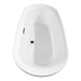 Wyndham Collection Melissa 71 Inch Freestanding Bathtub in White with Floor Mounted Faucet, Drain and Overflow Trim