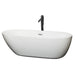 Wyndham Collection Melissa 71 Inch Freestanding Bathtub in White with Polished Chrome Trim and Floor Mounted Faucet