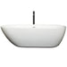 Wyndham Collection Melissa 71 Inch Freestanding Bathtub in White with Shiny White Trim and Floor Mounted Faucet