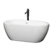 Wyndham Collection Soho 60 Inch Freestanding Bathtub in White with Shiny White Trim and Floor Mounted Faucet