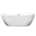 Wyndham Collection Soho 68 Inch Freestanding Bathtub in White with Brushed Nickel Drain and Overflow Trim WCOBT100268BNTRIM