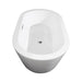 Wyndham Collection Mermaid 60 Inch Freestanding Bathtub in White with Polished Chrome Trim and Floor Mounted Faucet