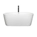 Wyndham Collection Mermaid 60 Inch Freestanding Bathtub in White with Shiny White Trim and Floor Mounted Faucet