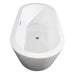 Wyndham Collection Mermaid 71 Inch Freestanding Bathtub in White with Polished Chrome Trim and Floor Mounted Faucet