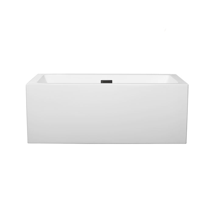 Wyndham Collection Melody 60 Inch Freestanding Bathtub in White, Overflow Trim