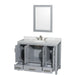 Wyndham Collection Sheffield 48 Inch Single Bathroom Vanity in Gray, White Carrara Marble Countertop, Undermount Oval Sink