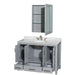 Wyndham Collection Sheffield 48 Inch Single Bathroom Vanity in Gray, White Carrara Marble Countertop, Undermount Oval Sink