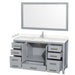 Wyndham Collection Sheffield 60 Inch Single Bathroom Vanity in Gray, Carrara Cultured Marble Countertop, Undermount Square Sink