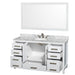Wyndham Collection Sheffield 60 Inch Single Bathroom Vanity in White, White Carrara Marble Countertop, Undermount Oval Sink